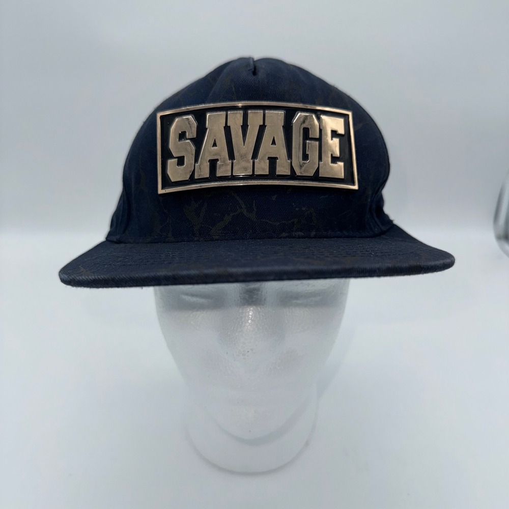 4350 District Savage Snapback Hat Black Mens Adjustable Baseball Cap